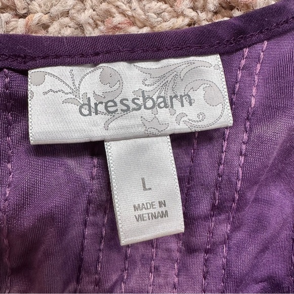 DRESSBARN Purple Summer High Low Sleeveless Sequin Embellished V-Neck Tank Sz L - Picture 12 of 15